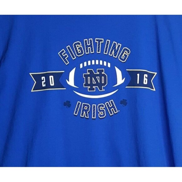 Notre Dame Fighting IrishXXL Cotton Short Sleeve Crew Neck Tee Blue